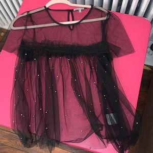 charlotte russe L see through mesh top